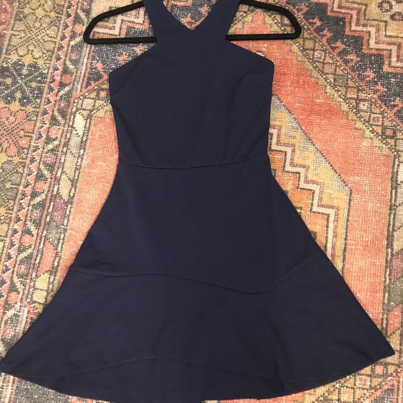 XS navy fit and flare dress - like new - Picture 3 of 3